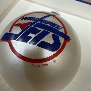 Vintage 1990 Winnipeg Jets NHL Glass Ball Hockey Ornament